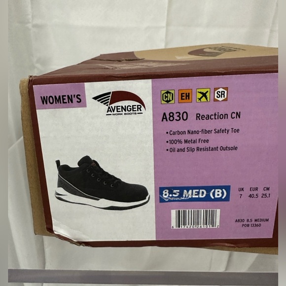 Woman’s Avenger A830 Reaction CN Mid Height Work Tennis Shoes Black  8.5 M.  NIB - Picture 9 of 15